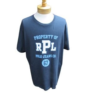 Ralph Lauren Polo jeans pullover t shirt men's size XL? cotton navy blue